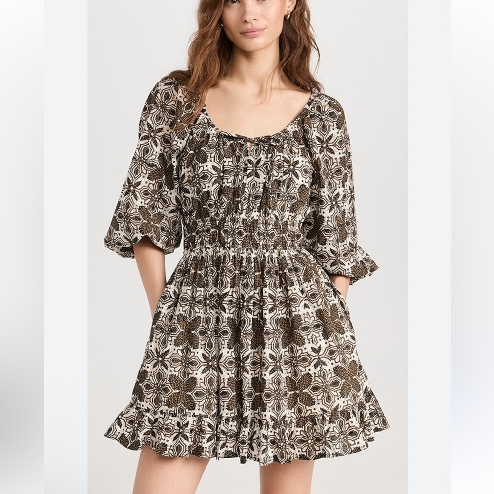 Cleobella, Olympia Printed Smocked Mini Dress, Size S |   NWOT. 2200